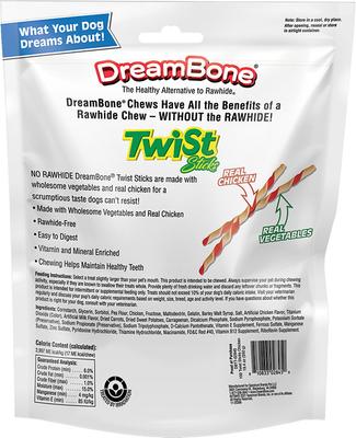 Show full view: DreamBone Twist Sticks Real Chicken Rawhide Free Dog Chews, 100 count slide 3 of 13
