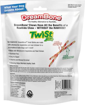 Show full view: DreamBone Twist Sticks Real Chicken Rawhide Free Dog Chews, 50 count slide 3 of 13