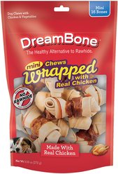 DreamBone Chicken Wrapped Rawhide Free Chews Dog Bones, Mini, 16 count