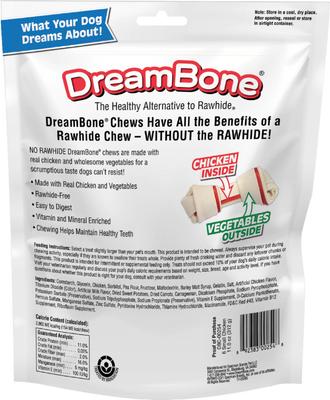 Show full view: DreamBone Real Chicken Rawhide Free Dog Chew Bones, Small, 6 count slide 3 of 13