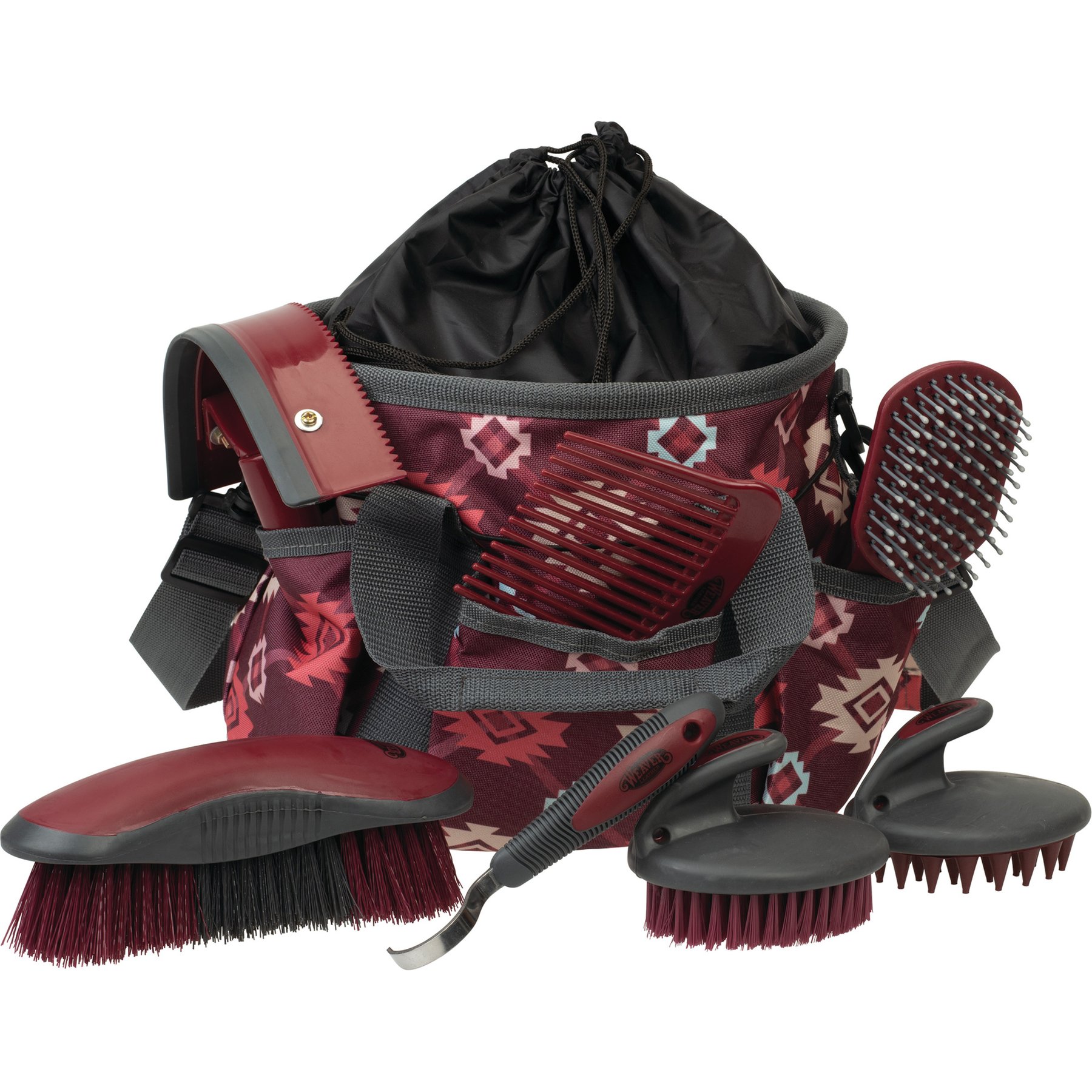 Weaver Equine 7-piece Grooming Kit, Plaid Aztec