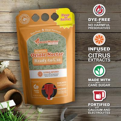 Show full view: Sweet-Nectar Ready-To-Use Oriole Food, Clear, 50.7-fl oz bag slide 3 of 9