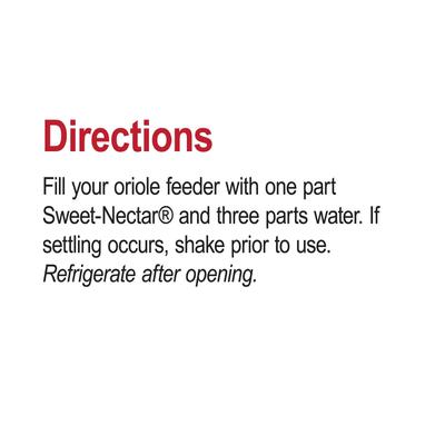 Show full view: Sweet-Nectar Concentrate Oriole Food, Clear, 25.3-fl oz bottle slide 6 of 8
