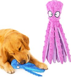 Vila Octopus Stuffing-Free Crinkle Plush Dog Toy, 2 count
