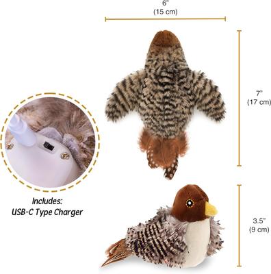 Show full view: Vila Flapping Sand Piper Chirping Ferret Toy, 4-in slide 3 of 3