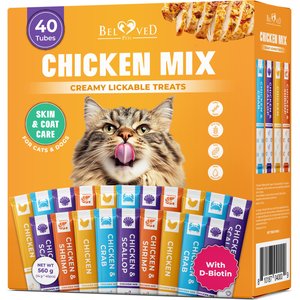 Beloved Pets Chicken Mix Multivitamin Creamy Lickable Cat Treats, 40 count