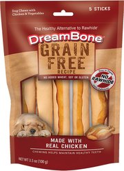 DreamBone Grain-Free Recipe Sticks Real Chicken Chews Rawhide Free Dog Chews, 5 count