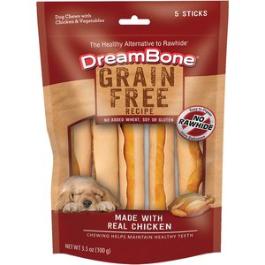 DreamBone Grain-Free Recipe Sticks Real Chicken Chews Rawhide Free Dog Chews, 5 count