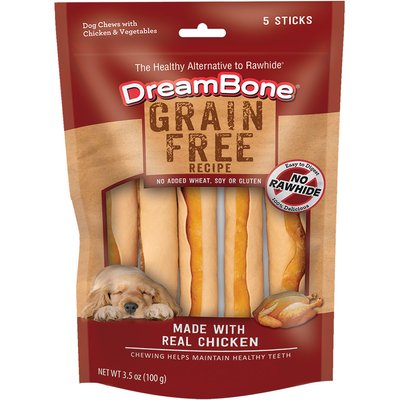 DreamBone DreamBone Grain-Free Recipe Sticks Real Chicken Chews Rawhide Free Dog Chews, 5 count
