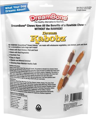 Show full view: DreamBone Dream Kabobz Triple Flavor Real Chicken, Pork & Duck Rawhide Free Dog Chews, 18 count slide 3 of 10