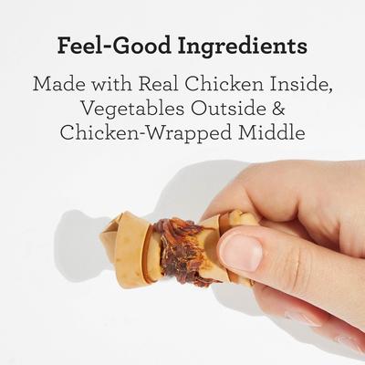 Show full view: DreamBone Chicken Wrapped Rawhide Free Chews Dog Bones, Mini, 16 count slide 4 of 13