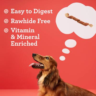 Show full view: DreamBone Spirals Variety Pack Real Chicken, Beef & Pork Rawhide Free Dog Chews, 18 count slide 6 of 13