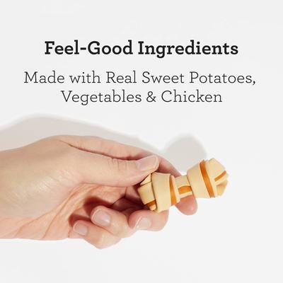 Show full view: DreamBone Real Sweet Potato Rawhide Free Dog Chew Bones, Mini, 24 count slide 4 of 13