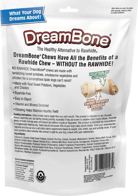 Show full view: DreamBone Real Sweet Potato Rawhide Free Dog Chew Bones, Mini, 24 count slide 3 of 13