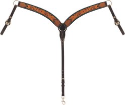 Weaver Equine Turquoise Cross Floral Buckstitch Contoured Horse Breast Collar