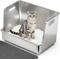 Show in main carousel: Ptlom Stainless Steel High Sided Cat Litter Box, X-Large: 22.5 x 14.5 x 14.5-in slide 1 of 9