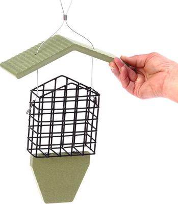 Show full view: Birds Choice Single Cake Recycled Plastic Suet Wild Bird Feeder with Tail Prop, Sea Salt, 8.75 x 3 x 10-in slide 2 of 7