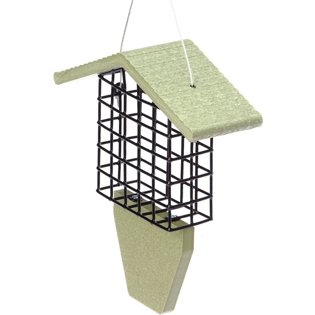 Birds Choice Single Cake Recycled Plastic Suet Wild Bird Feeder with Tail Prop, Sea Salt, 8.75 x 3 x 10-in