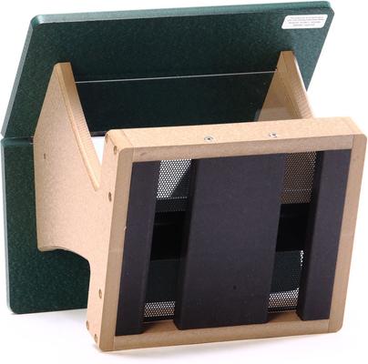 Show full view: Birds Choice Recycled Plastic House Hopper Wild Bird Feeder, Taupe & Green, Medium: 10.5 x 10.5 x 9-in slide 6 of 6