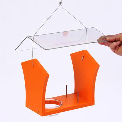 Show full view: Birds Choice Recycled Plastic Oriole Wild Bird Feeder, Orange, 10.5 x 8.75 x 8-in slide 4 of 6