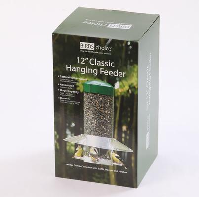 Show full view: Birds Choice Hanging Classic Wild Bird Feeder with Baffle Weather Guard, Green, 12-in slide 5 of 5