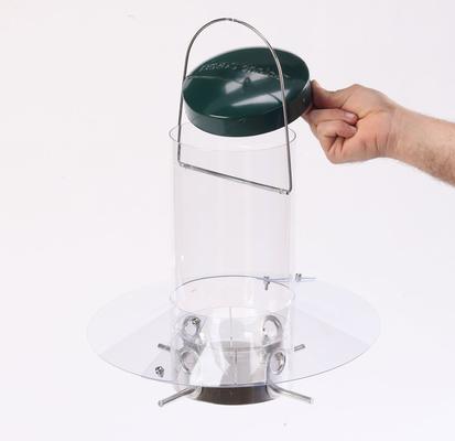 Show full view: Birds Choice Hanging Classic Wild Bird Feeder with Baffle Weather Guard, Green, 12-in slide 3 of 5