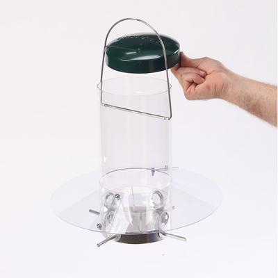 Show full view: Birds Choice Hanging Classic Wild Bird Feeder with Baffle Weather Guard, Green, 12-in slide 2 of 5