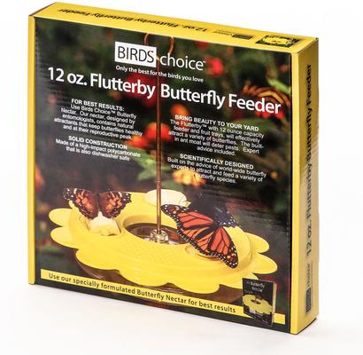 Show full view: Birds Choice Flutterby Butterfly Nectar Wild Bird Feeder with Fruit Trays, Yellow, 12-oz slide 5 of 6