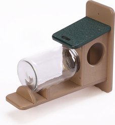 Birds Choice Recycled Plastic Squirrel Jar Wild Bird Feeder, Taupe & Green, 7.19 x 12.38 x 11.63-in