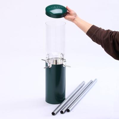 Show full view: Birds Choice Squirrel Proof Classic Tube Wild Bird Feeder with Pole & Baffle, Green slide 5 of 6