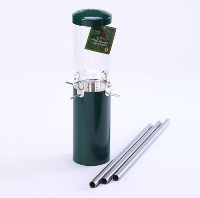 Show full view: Birds Choice Squirrel Proof Classic Tube Wild Bird Feeder with Pole & Baffle, Green slide 2 of 6