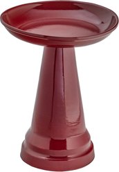 Ohio Stoneware Bird Bath, 17 x 17 x 22-in, Burgundy