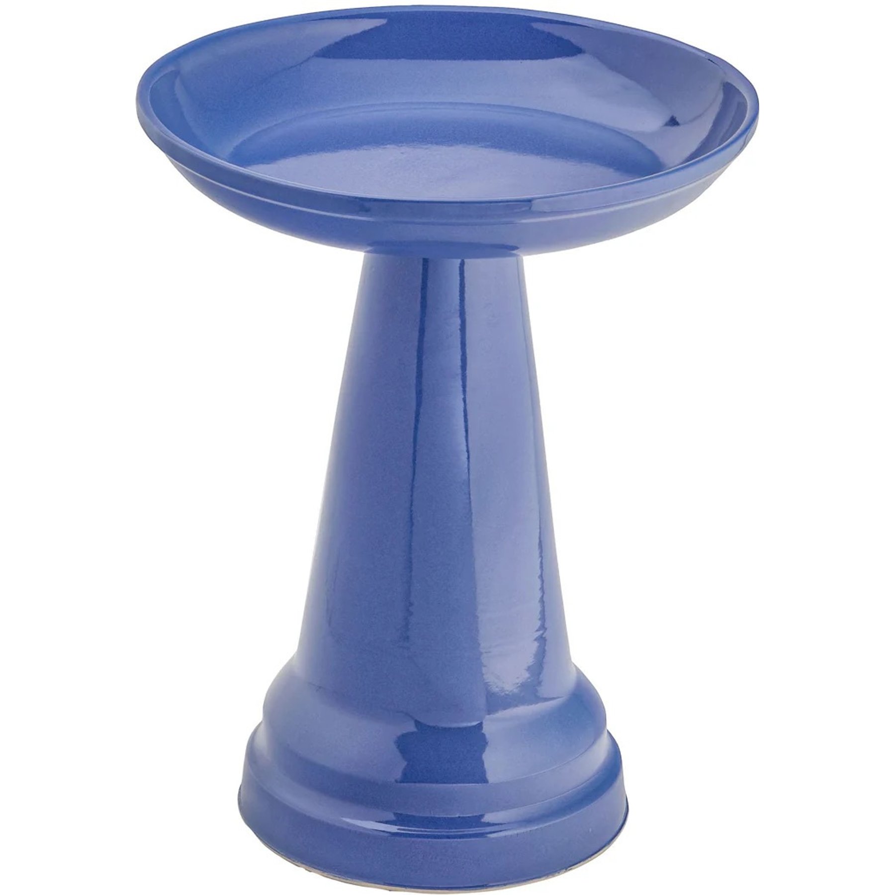 Ohio Stoneware Bird Bath, 17 x 17 x 22-in, Summer Blue
