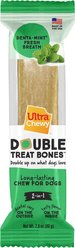 Ultra Chewy Double Treat Bone Denta Mint Dog Dental Chew Treats, 2.8-oz bag, 5 count