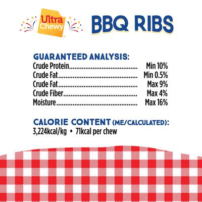 Show full view: Ultra Chewy BBQ Ribs Long-Lasting Dog Chew Treats, 4.2-oz bag, 2 count slide 5 of 6