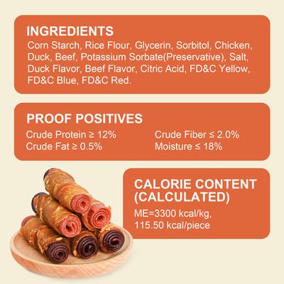 Show full view: MON2SUN Triple Flavor Chicken Wrapped Duck & Beef Rolls 3-inch Rawhide-Free Dog Treats, 16 count slide 10 of 12