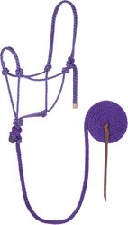 Weaver Equine Diamond Braided Horse Rope Horse Halter with Lead, Purple/Mint/White