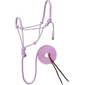 Weaver Equine Diamond Braided Horse Rope Horse Halter with Lead, Lavender/Mint/Gray