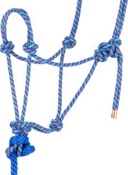 Weaver Equine Diamond Braided Horse Rope Horse Halter with Lead, Blue/Orange/Lime slide 2 of 3