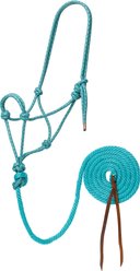 Weaver Equine Diamond Braided Horse Rope Horse Halter with Lead, Turquoise/Brown/Tan