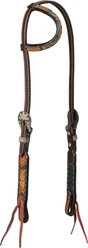 Weaver Equine Turquoise Cross Floral Buckstitch Horse One Ear Headstall