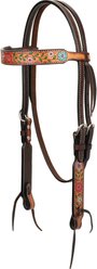 Weaver Equine Turquoise Cross Floral Vine Horse Browband Headstall