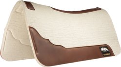 Weaver Equine Synergy Contoured Steam Pressed 100% Merino Wool Felt Performance Saddle Pad, Natural, 31-in x 32-in x 3/4-in