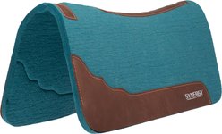 Weaver Equine Synergy Contoured Steam Pressed 100% Merino Wool Felt Performance Saddle Pad, Turquoise, 31-in x 32-in x 3/4-in