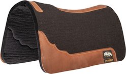 Weaver Equine Synergy Contoured Steam Pressed 100% Merino Wool Felt Performance Saddle Pad, Chocolate, 31-in x 32-in x 1-in