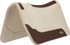 Weaver Equine Contoured Steam Pressed Merino Wool Felt Saddle Pad, Natural, 28-in L x 30-in W, 3/4-in thick