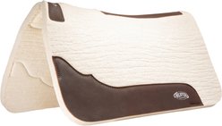 Weaver Equine Contoured Steam Pressed Merino Wool Felt Saddle Pad, Natural, 28-in L x 30-in W, 1-in thick
