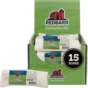 Redbarn Large Beef Filled Bones Dog Treats, case of 15