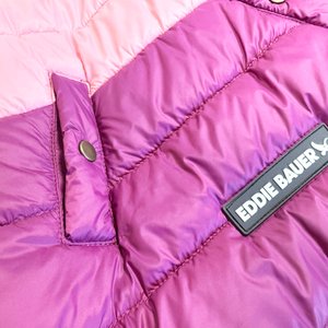 Eddie Bauer Flora Colorblock Puffer Dog Parka, Purple/Light Purple, Large