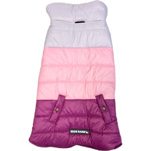 Eddie Bauer Flora Colorblock Puffer Dog Parka, Purple/Light Purple, Large